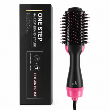 Perie Uscător Electric PerfectHair - 3 Setări Reglabile, Uscare și Coafare Simultană, Tehnologie cu Ioni Anti-Statici, Volum și Strălucire: Coafură de Salon la Tine Acasă, Rapid și Fără Electrizare