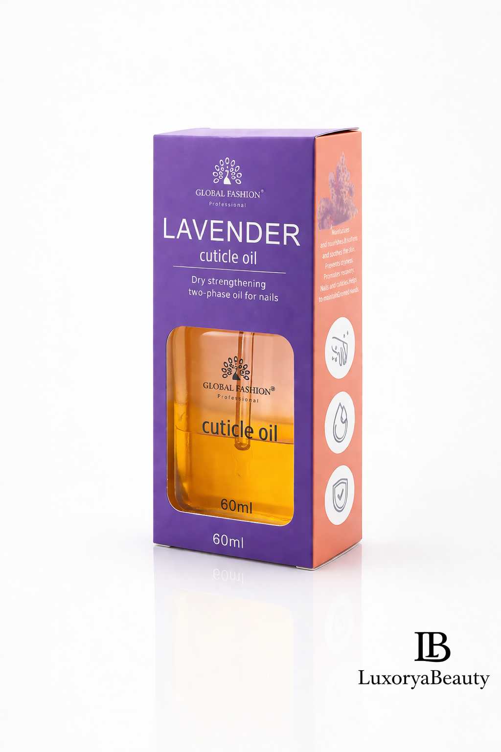 Ulei Cuticule Lavandă Global Fashion 60ml – Ulei Bifazic pentru Întărirea Unghiilor, Hidratare Intensă & Regenerare