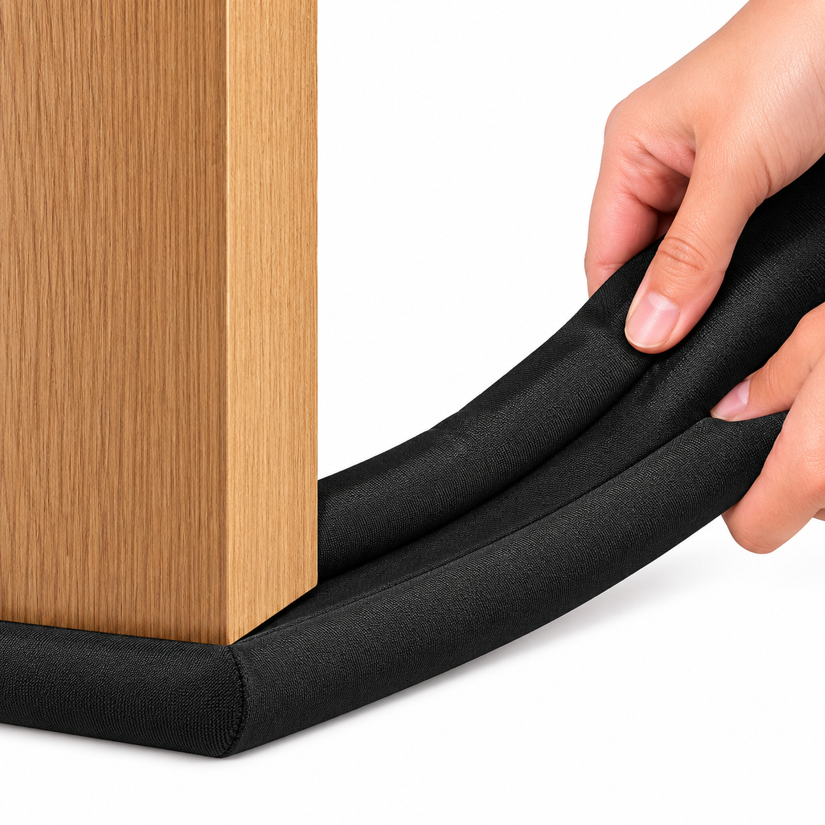 Set 3 Protectii negre anti-curent pentru usa,  78 x 12 cm