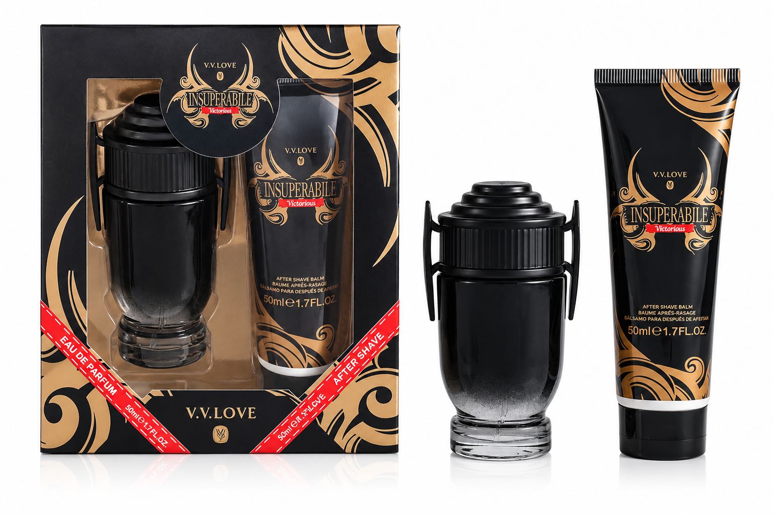 Set Cadou Bărbați Insuperabile Negru – Parfum 30 ml + After Shave Balm 50 ml