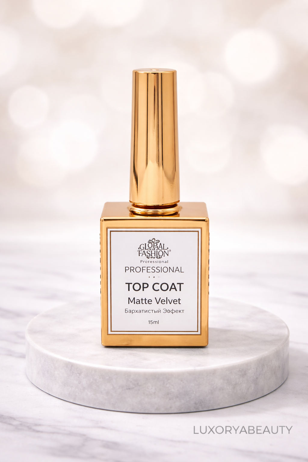 Top Coat Matte Velvet Global Fashion 15ml – Finish Mat Catifelat Fără Strat Lipicios, Rezistență 3 Săptămâni