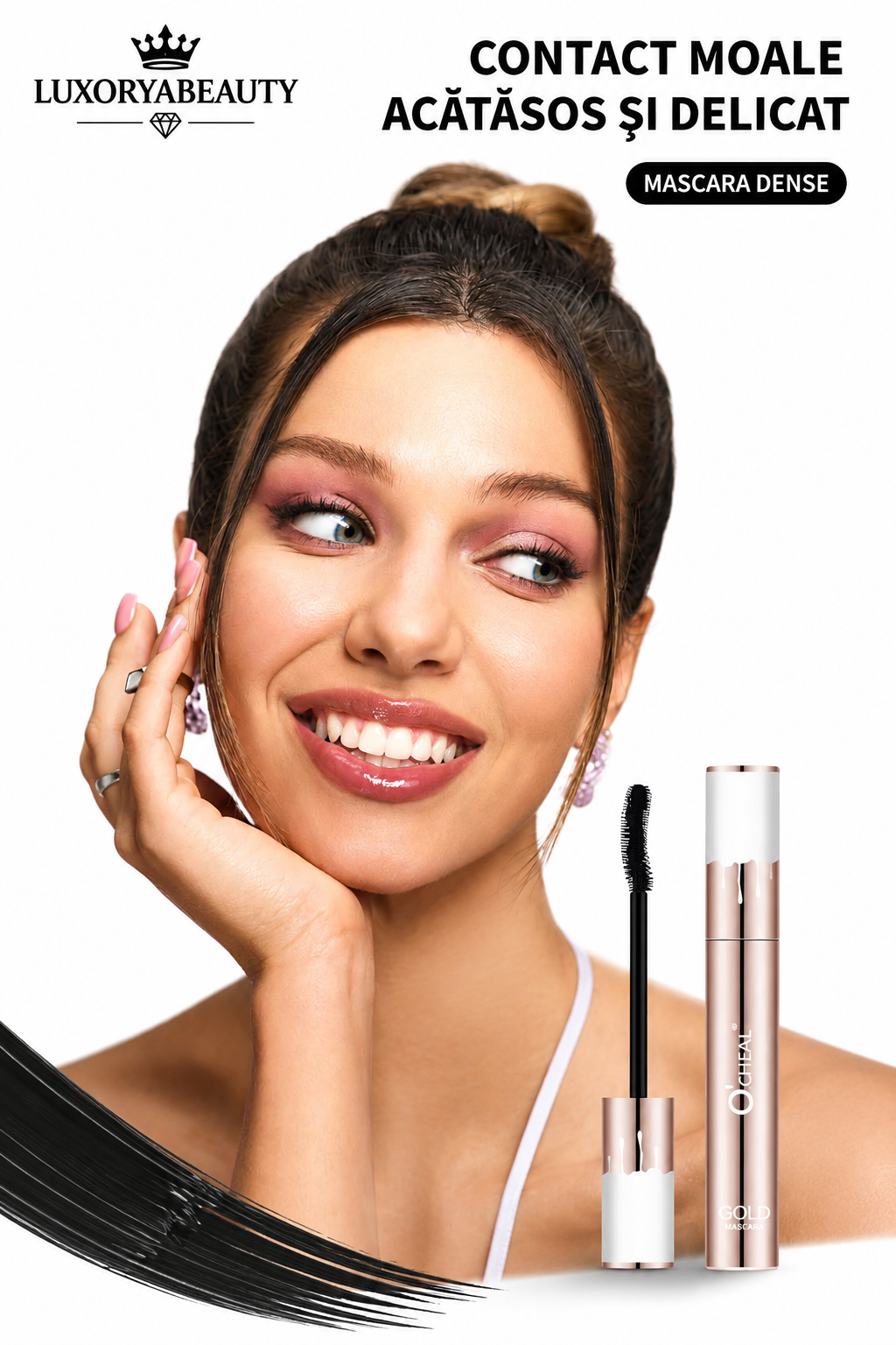 Rimel Negru Ocheal Gold Mascara Waterproof – Efect de Alungire, Volum Natural și Uscare Rapidă
