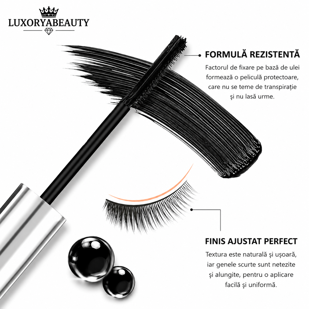 Rimel Negru Ocheal Curled Big Eyes 4D – Efect de Gene Alungite și Separate, Volum Natural, Curbare Intensă, Rezistență Îndelungată  F1/H534