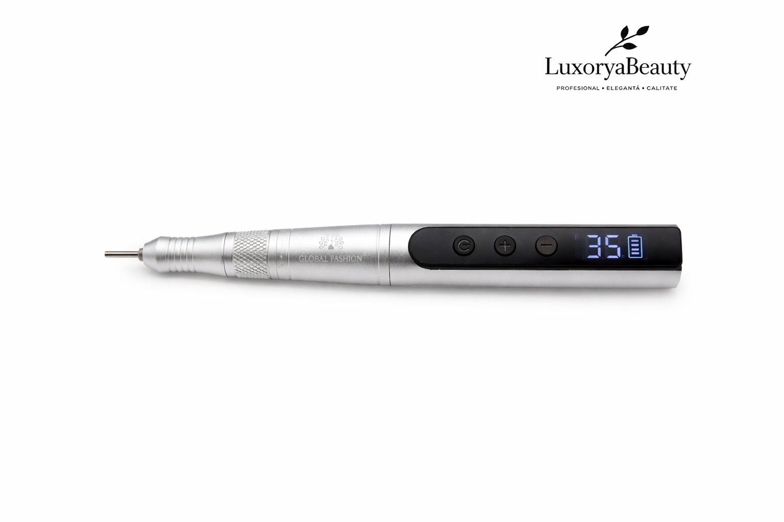 Freză Mandrină Unghii Global Fashion T-7AS Argintie 35000 RPM – Profesională, Silențioasă, Twist-Lock