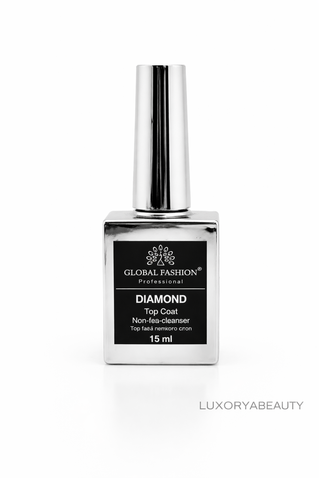 Top Coat Diamond Global Fashion 15ml – Finish Lucios Fără Strat Lipicios, Rezistență Ridicată & Protecție UV