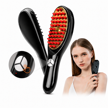 Perie de Masaj 4 în 1 pentru Creșterea Părului cu LED și Vibrații – LuxoryaBeauty
