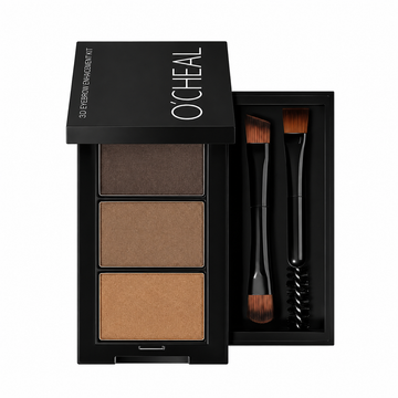 Kit Sprâncene O’Cheal 6990 Profesional – Paletă 3 Culori pentru Sprâncene, Aplicatoare Incluse, Efect Natural și Rezistență Îndelungată