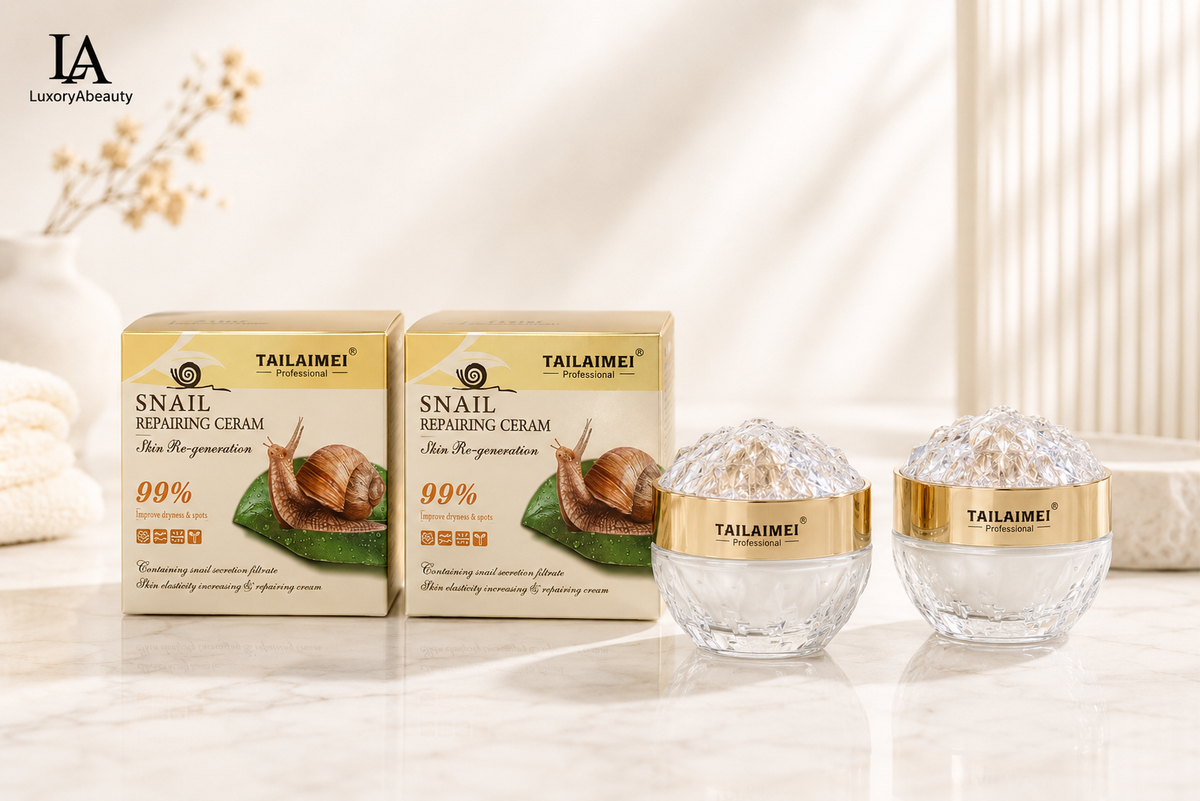 Set 2 Creme de Față TAILAIMEI Professional cu Extract de Melc – Cremă Hidratantă și Regenerantă pentru Îngrijirea Tenului, 2 x 60 gr
