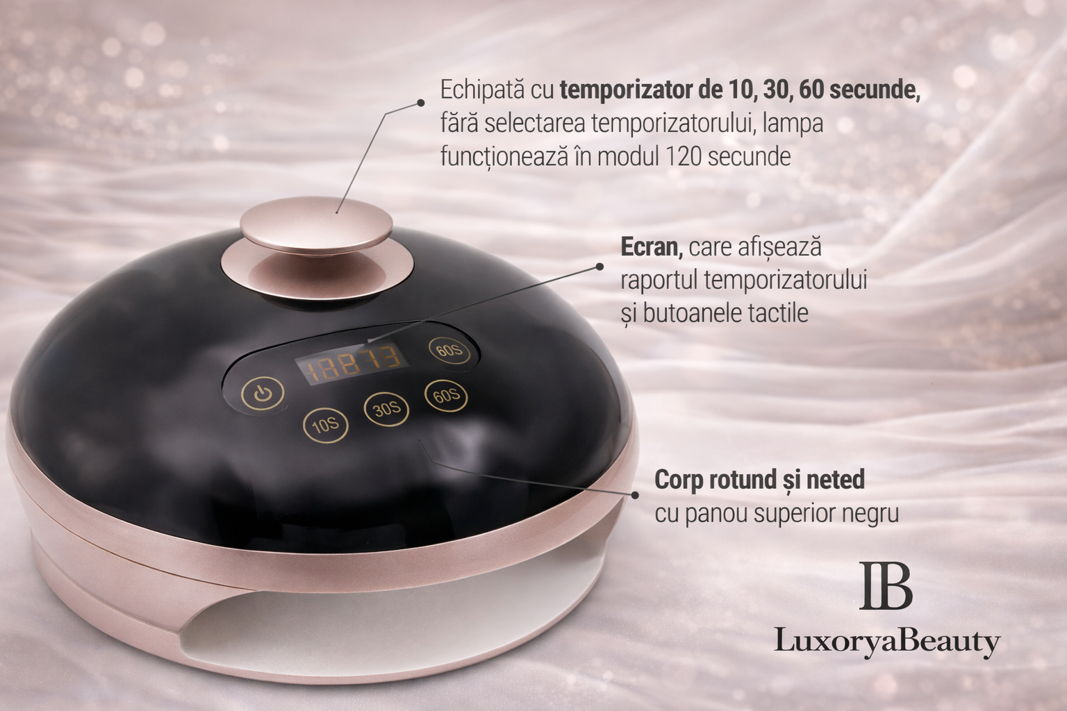 Lampă UV LED unghii 48W Global Fashion S1 – profesională, 30 LED, senzor automat, timer 10/30/60s