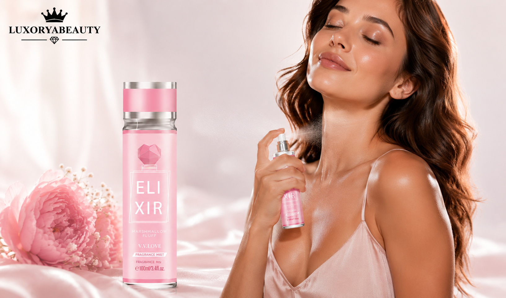 Set Sprayuri Parfumate Damă V.V.LOVE VL9058-76 – 4 Arome Exclusive, 100 ml fiecare, Body Mist pentru Corp și Păr