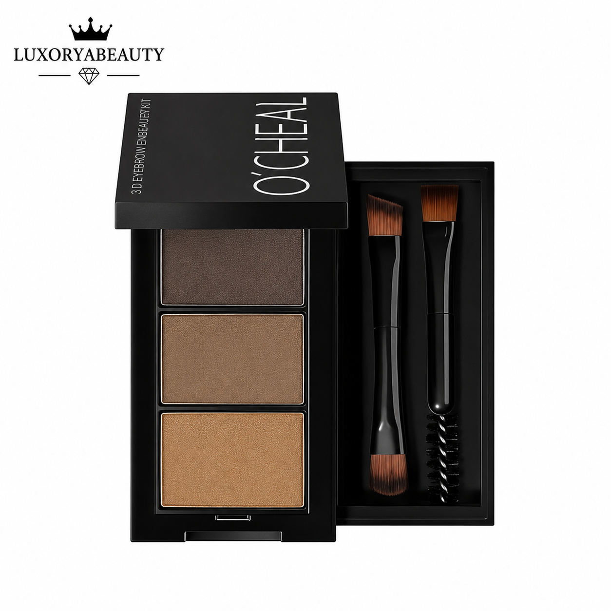 Kit Sprâncene O’Cheal 6990 Profesional – Paletă 3 Culori pentru Sprâncene, Aplicatoare Incluse, Efect Natural și Rezistență Îndelungată