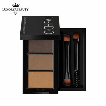 Kit Sprâncene O’Cheal 6990 Profesional – Paletă 3 Culori pentru Sprâncene, Aplicatoare Incluse, Efect Natural și Rezistență Îndelungată