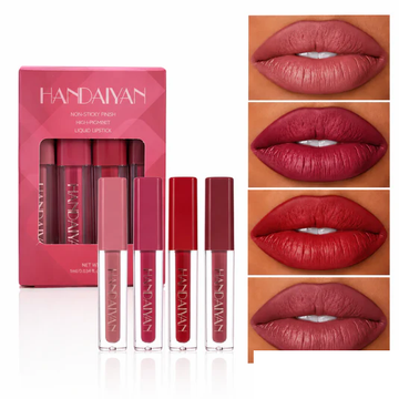 Set 4 Rujuri Lichide HANDAIYAN – Rezistență Îndelungată, Culori Intense, Finish Mat și Lucios,