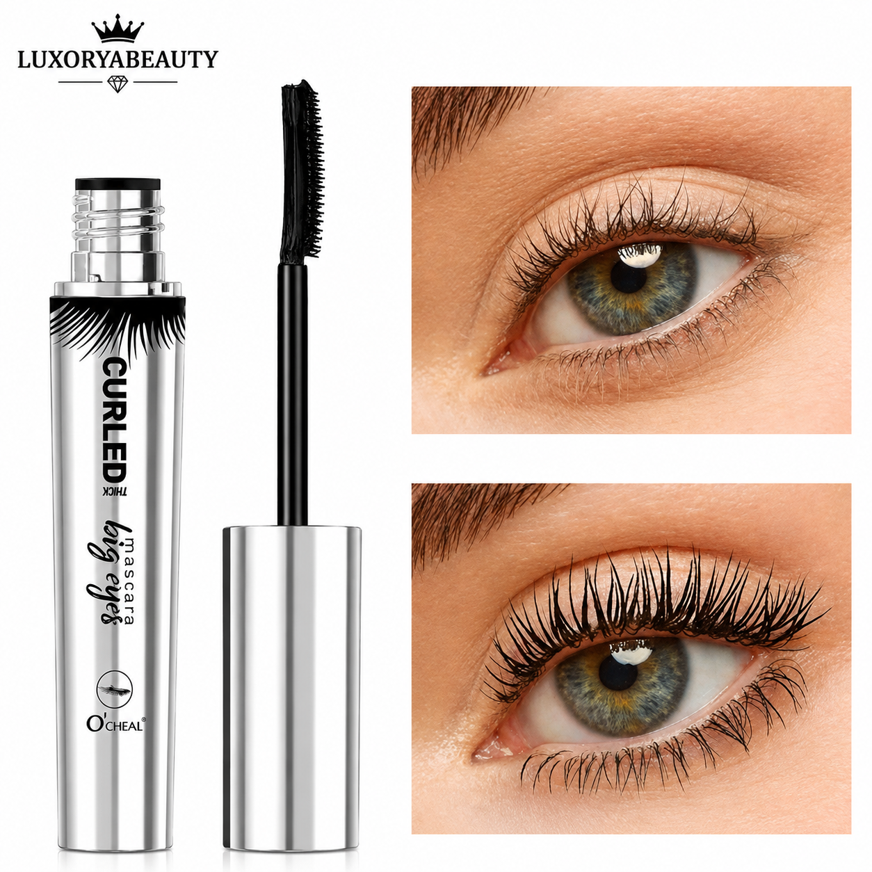 Rimel Negru Ocheal Curled Big Eyes 4D – Efect de Gene Alungite și Separate, Volum Natural, Curbare Intensă, Rezistență Îndelungată  F1/H534