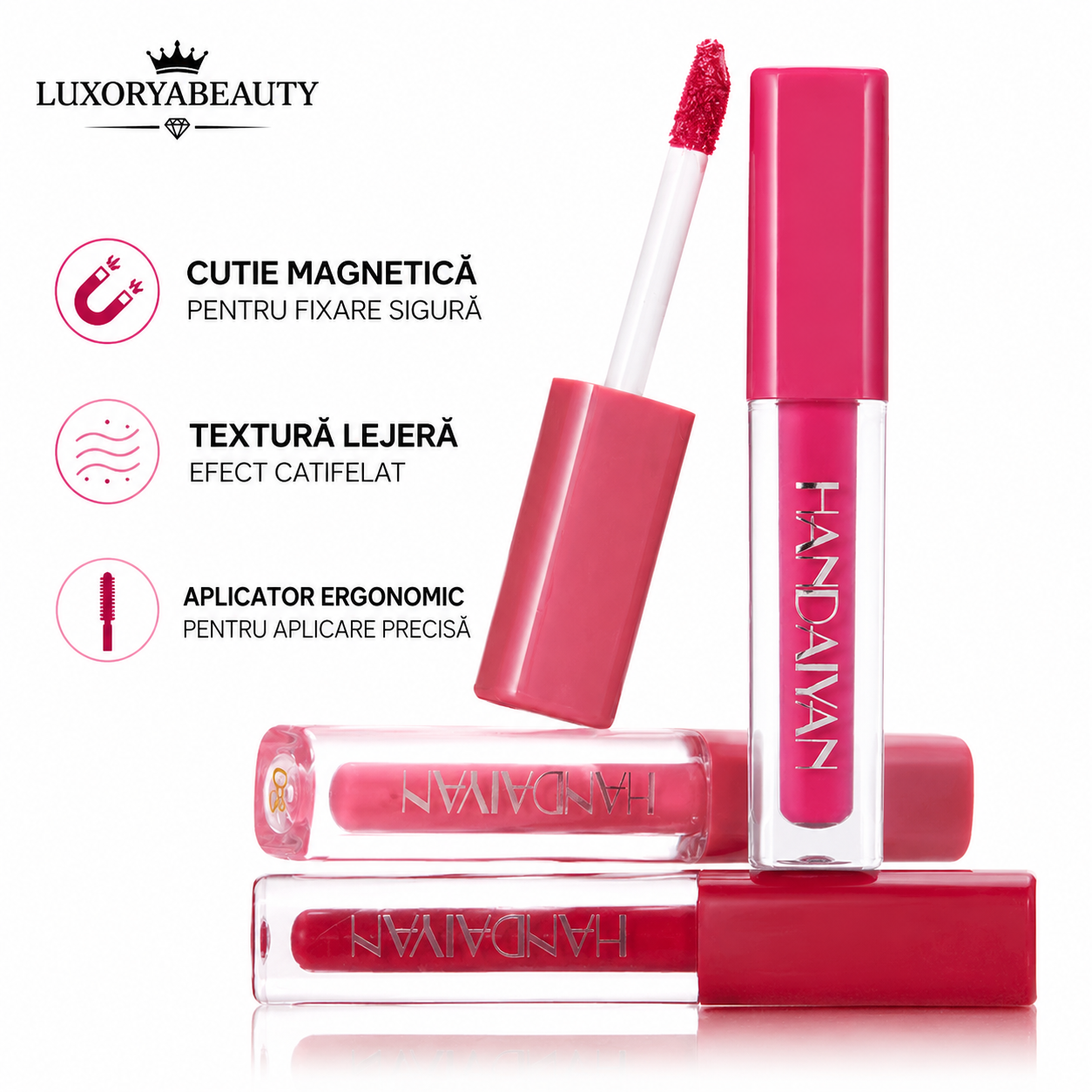 Set 4 Rujuri Lichide HANDAIYAN – Rezistență Îndelungată, Culori Intense, Finish Mat și Lucios,