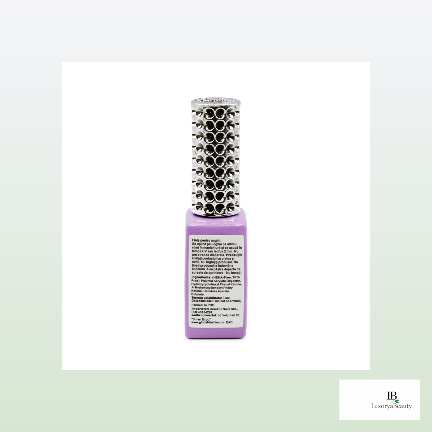 Top Coat Unghii Global Fashion Top Shine Fără Strat Lipicios 12 ml – Efect Oglindă, nr 12 Luciu Intens, Rezistență Profesională