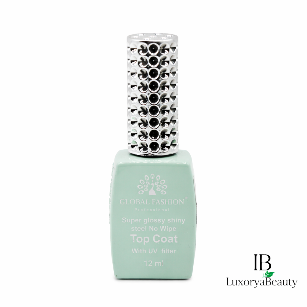 Top Coat UV Global Fashion 12 ml – Super Glossy Shiny, Fără Ștergere, Luciu Intens & Protecție Anti-Îngălbenire